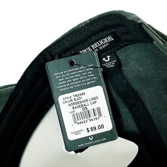 True Religion Snapback Hat Faded Black NWT - Picture 5 of 6